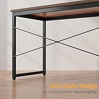 Vista 27 de Cubiker Escritorio para computadora, escritorio pequeño de oficina en casa de 32 pulgadas para espacios pequeños, estilo moderno y simple