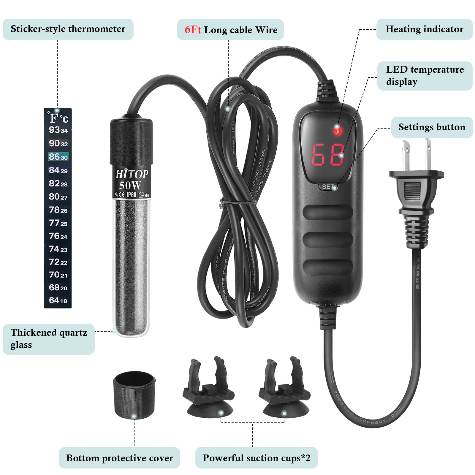 Picture Idea: Mini Heater Marina Submersible Aquarium Heater 50W