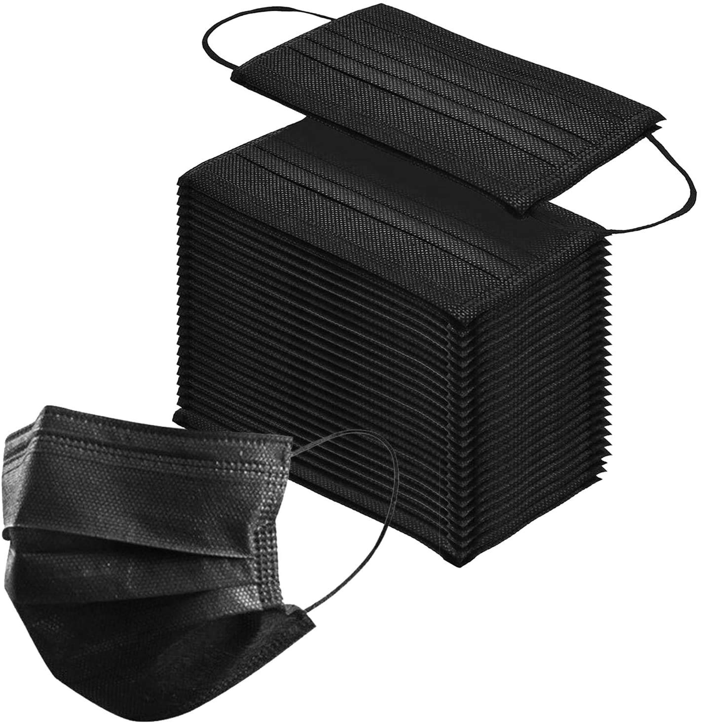 GreatDio India Disposable 3 Layer Surgical Face Mask | Non Woven Surgical Mask | Use and Throw Mask without Valve | Certified By SITRA CE ISO WHO FDA - 100 Pieces (Black)