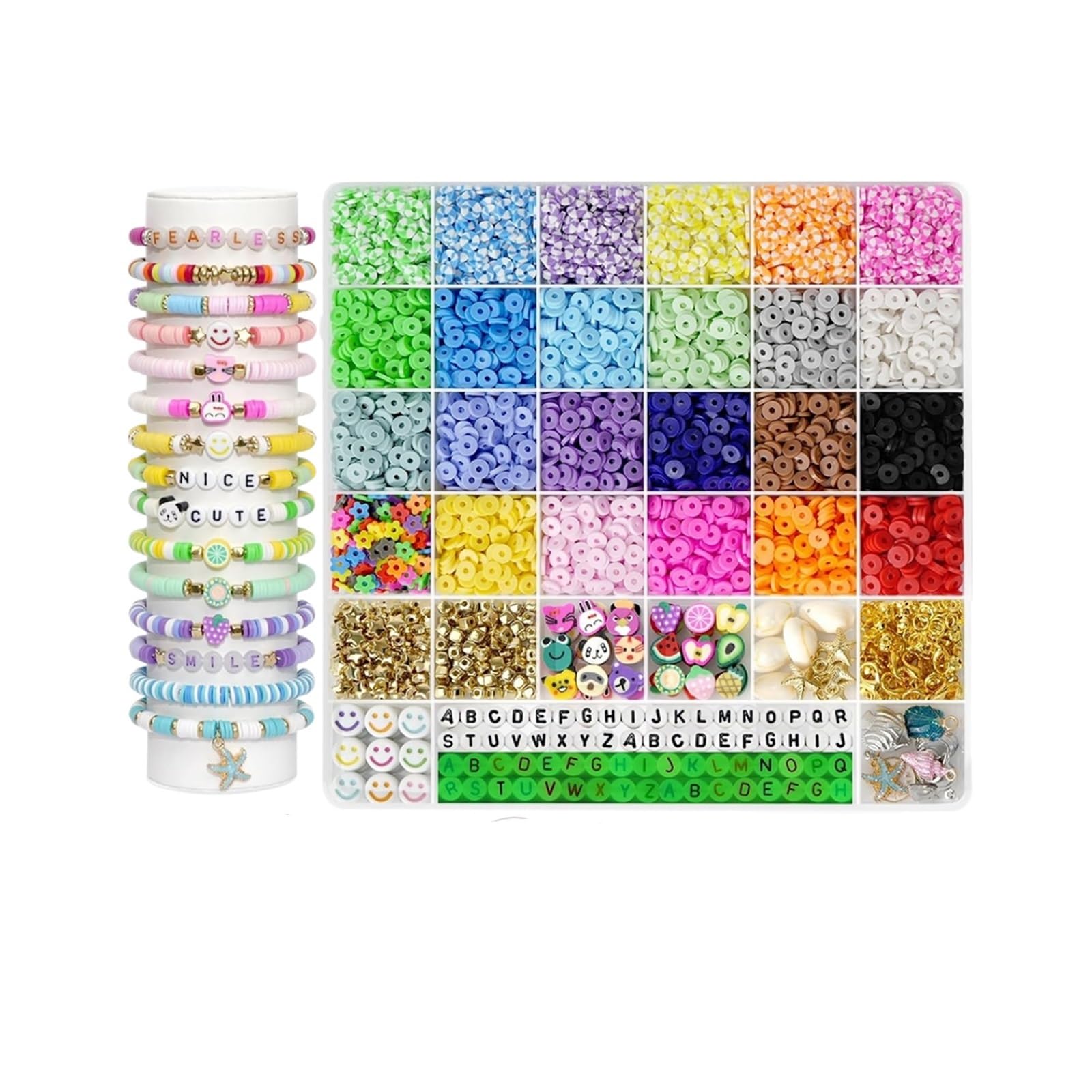 Rynzo DIY Beading Kits 6,100-Piece Clay Bead Bracelet Craft Kit