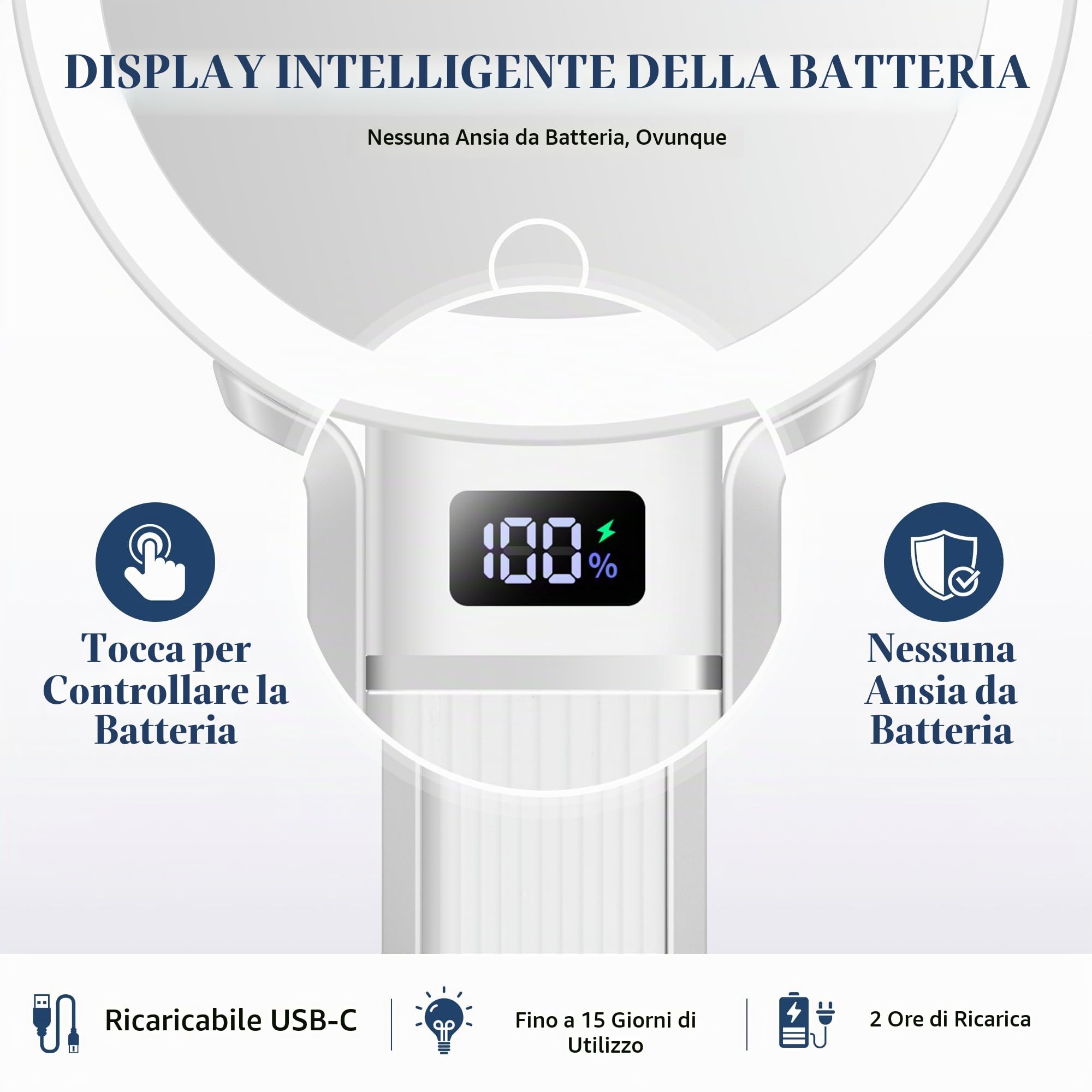 MIYADIVA Specchio Ingranditore Illuminato 1X/30X — immagine 10 di 16