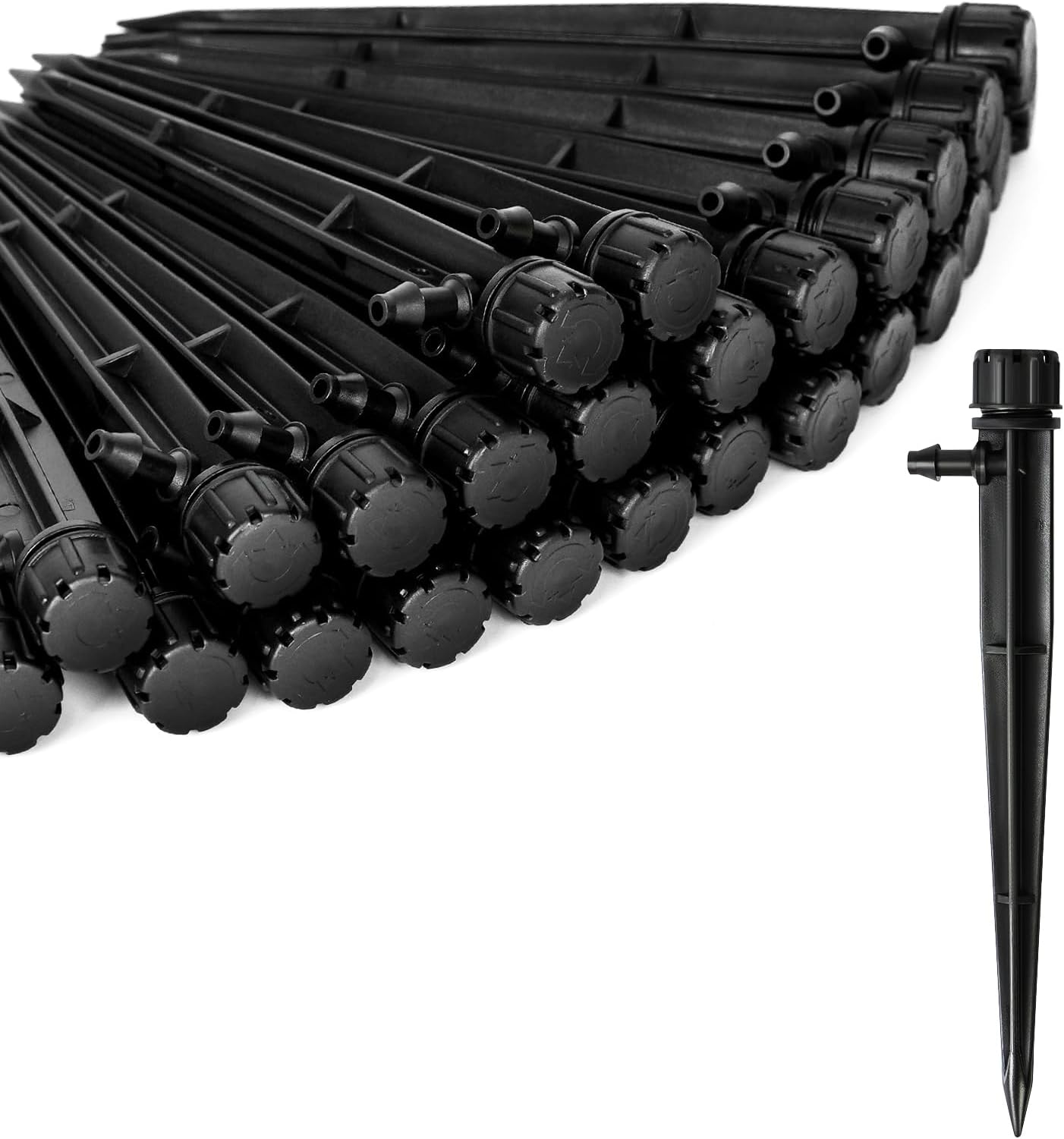 60 Piece of Drip Irrigation Emitters 360 Degree and Professional Irrigation Drippers and Drip Emitters or Sprinkler System Parts and Heads for 1/4 inch Drip Tubing