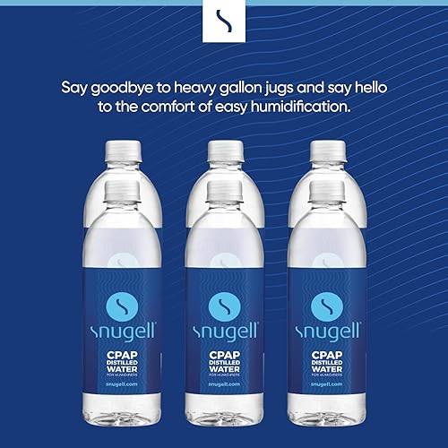 Miniatura 2 de Snugell Agua destilada para máquinas CPAP, botellas de tamaño de viaje (paquete de 6, 16.9 onzas cada una) - Suministro de hasta 15 días - Limpia,