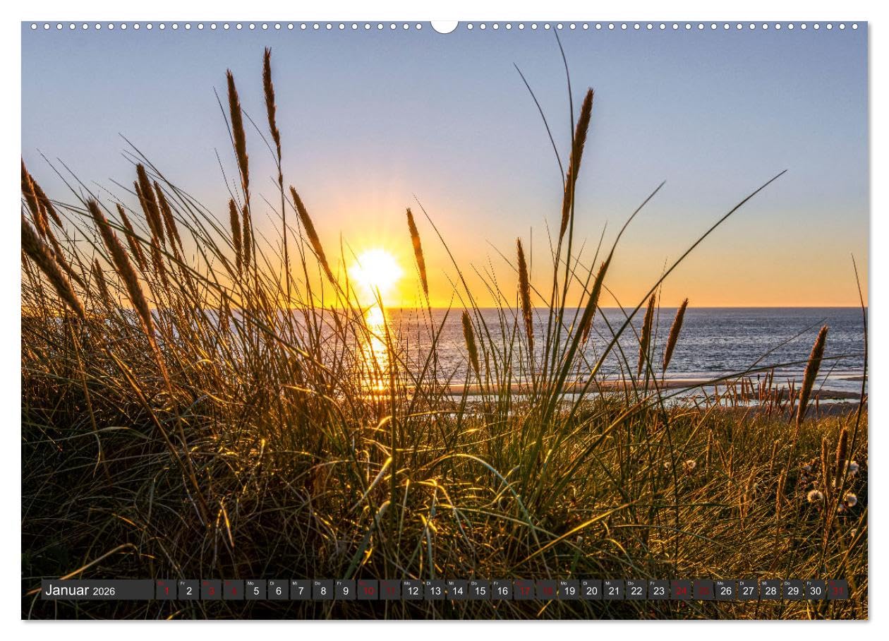 Sylt im Abendlicht (Wandkalender 2026 DIN A2 quer), CALVENDO Monatskalender: Zauberhafte Momente am Meer