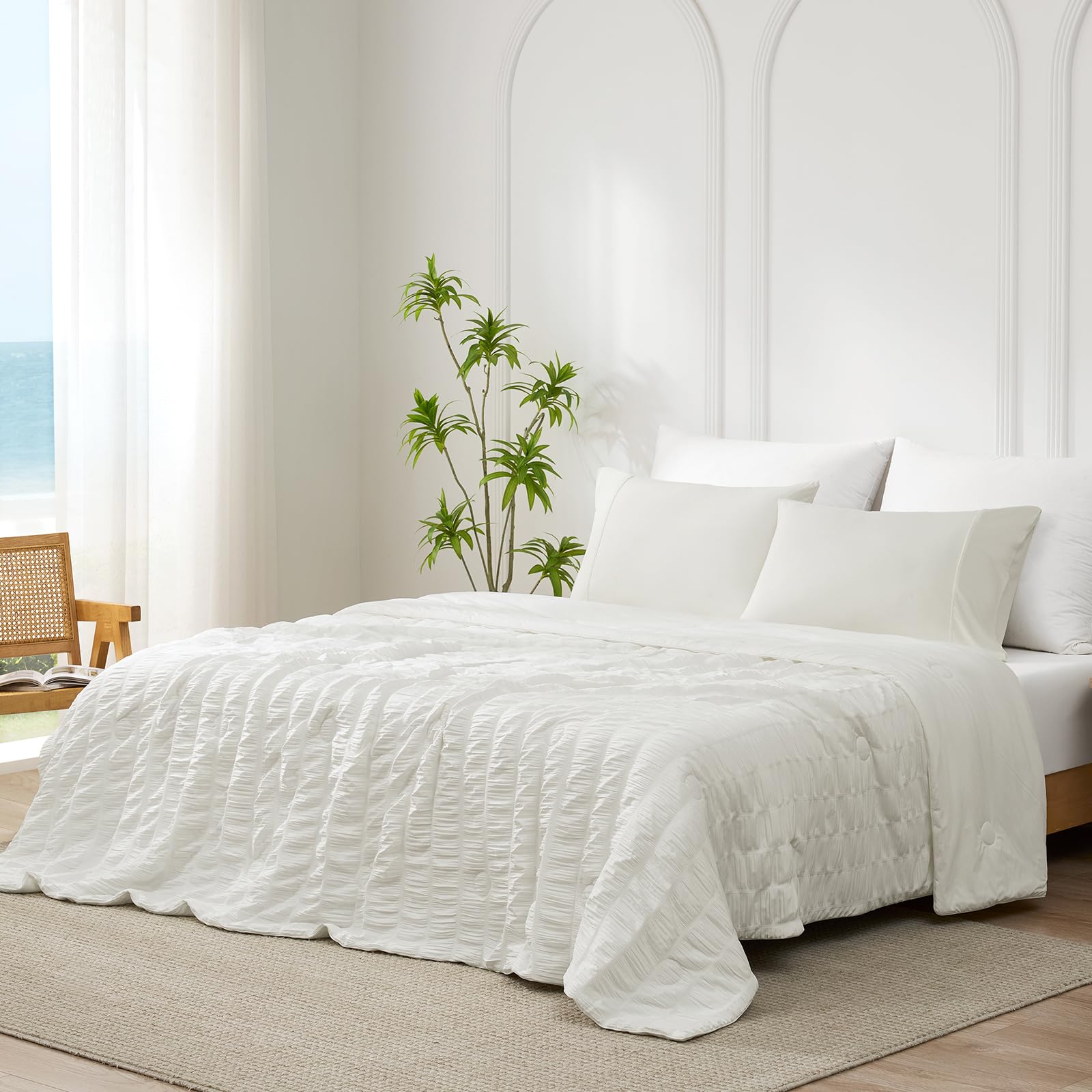 Photo 1 of Cozy Bliss Seersucker Cooling Comforter Twin