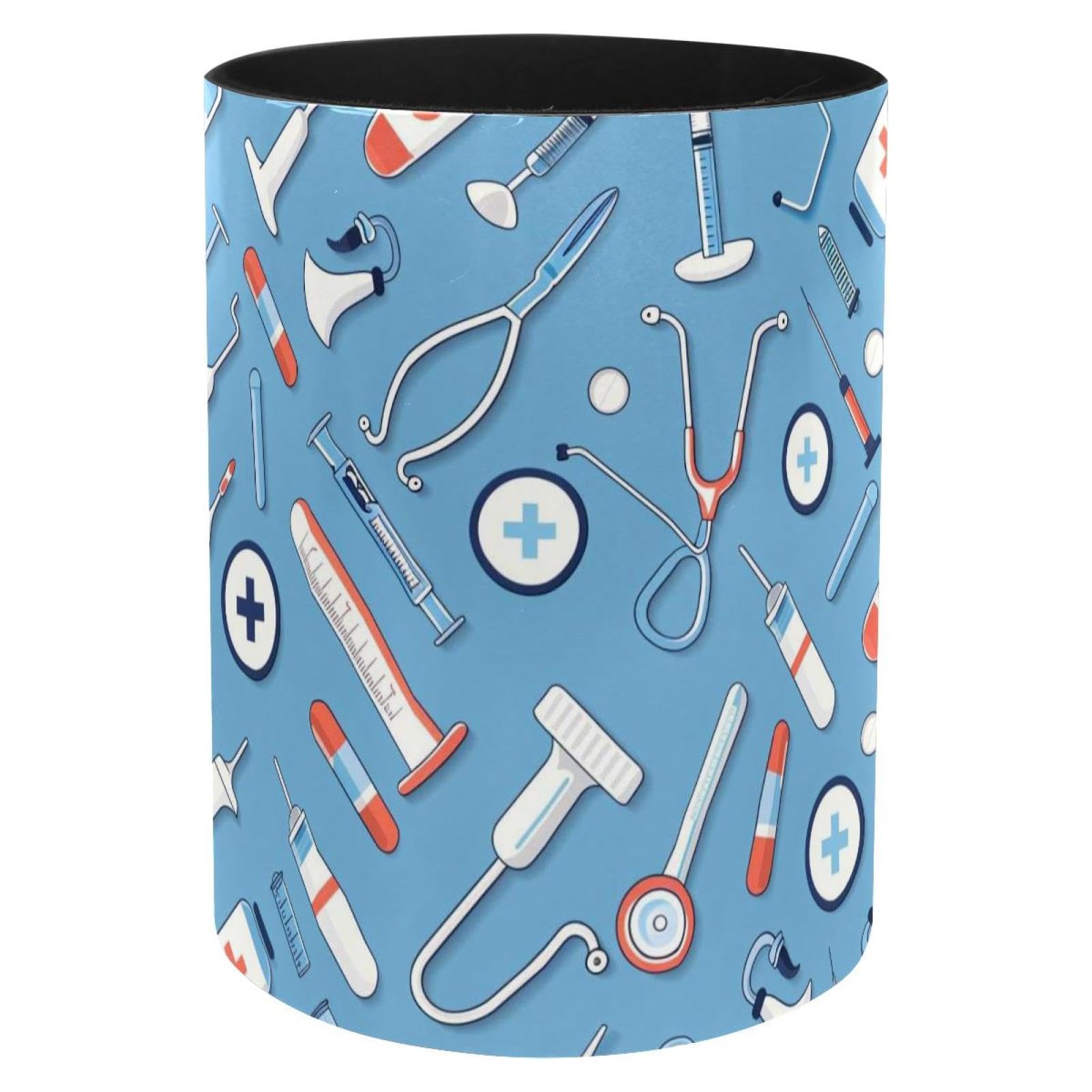 Porte-pinceaux de maquillage et stylos idée cadeau fond bleu