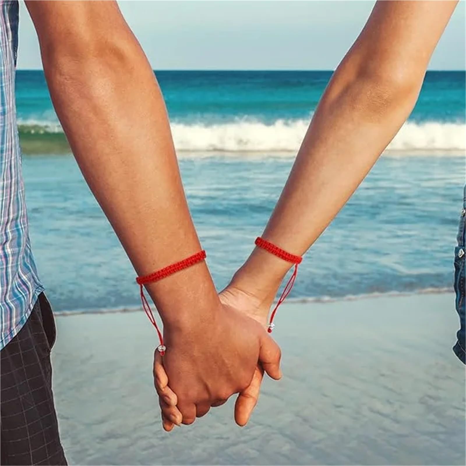 Geflochtenes Seilarmband Handgefertigtes tibetisch-buddhistisches Glücksarmband, rotes Seil, farblich passende Armbänder