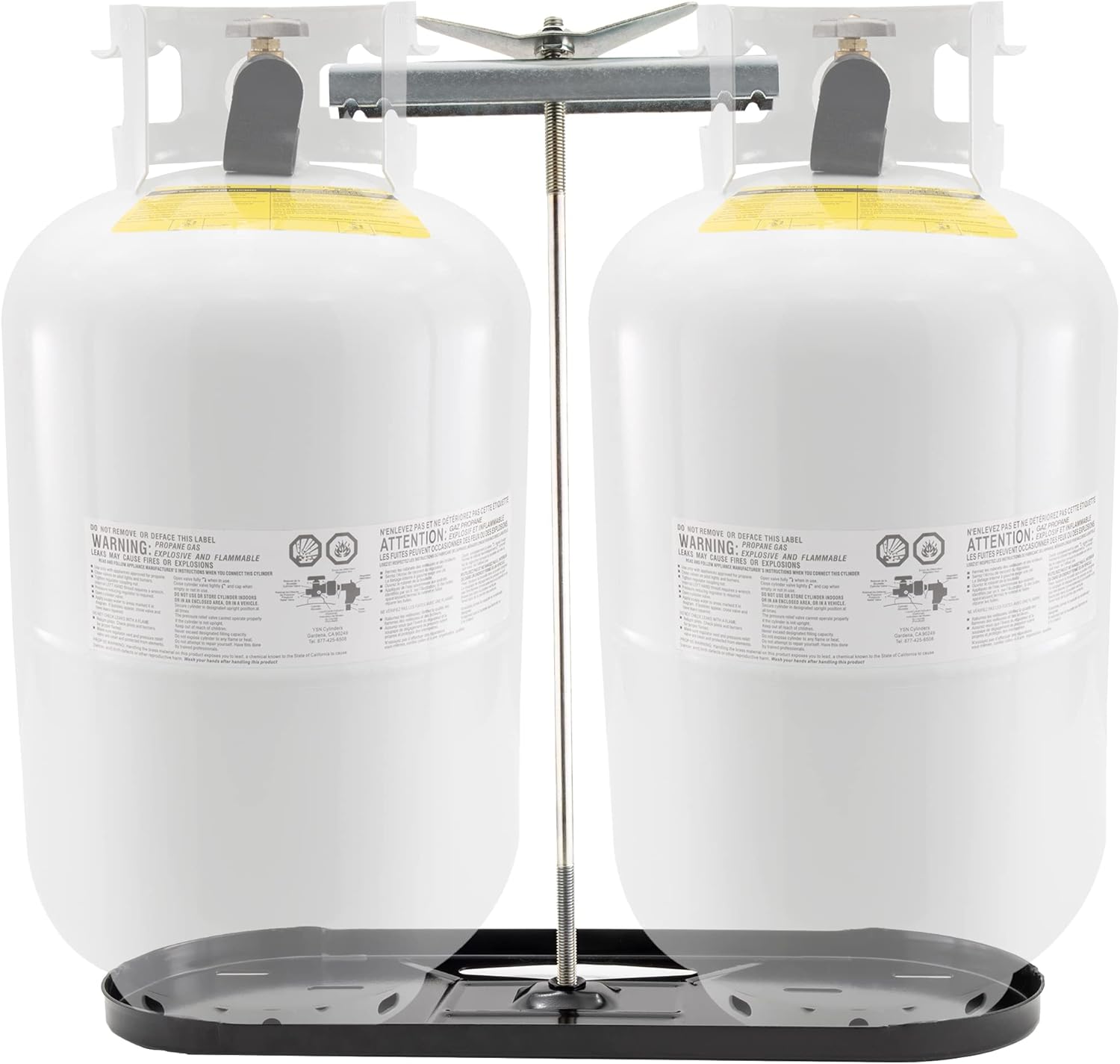 RecPro RV Dual Propane Tank Mounting Rack | 20lb or 30lb LP Tank Options | Camper and Travel Trailer (20lb Tank Kit)