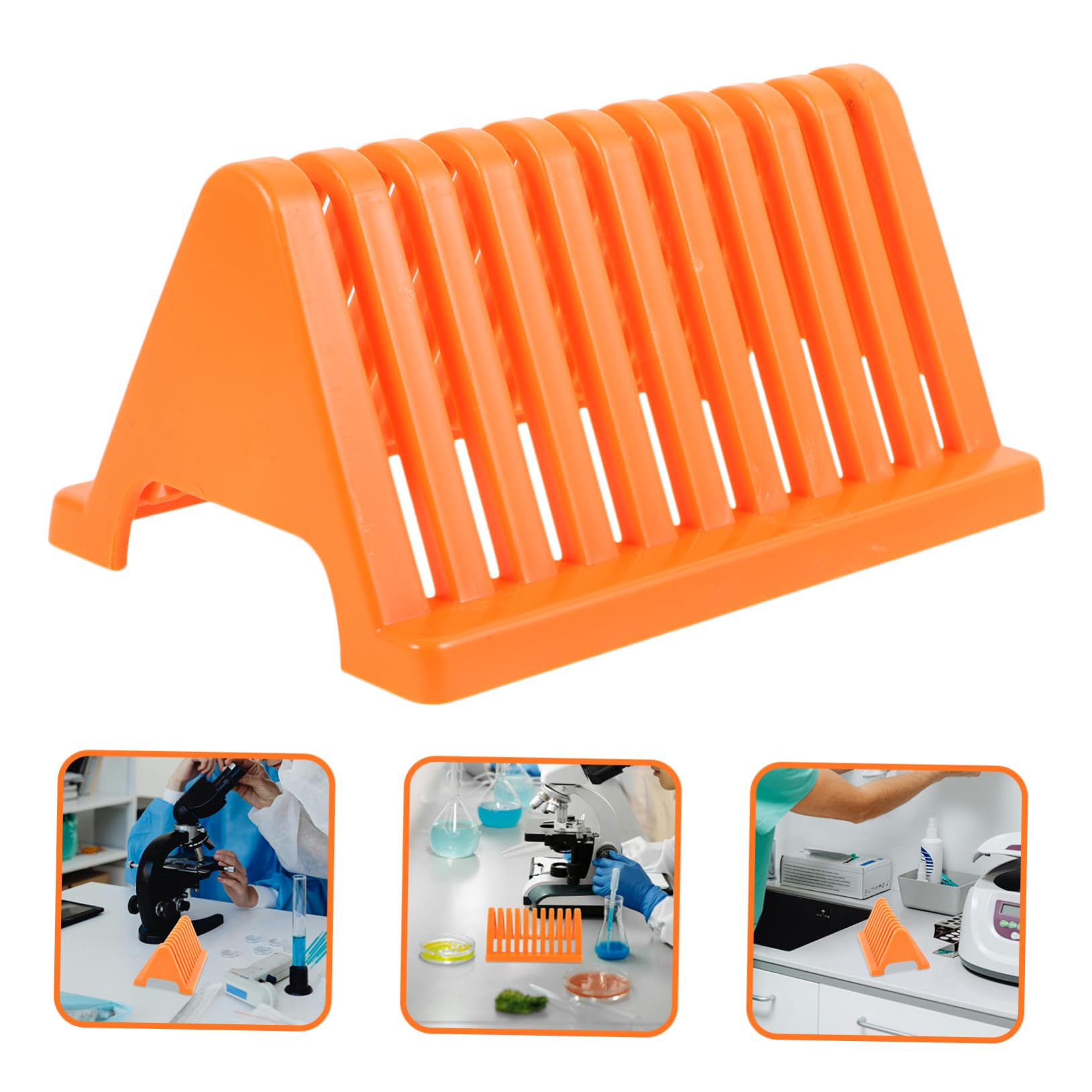 Unomor 2Pcs Microscope Slides Rack for Staining Storage Material Bright Convenient Organization for Laboratory Use for Experiments and Slide Management