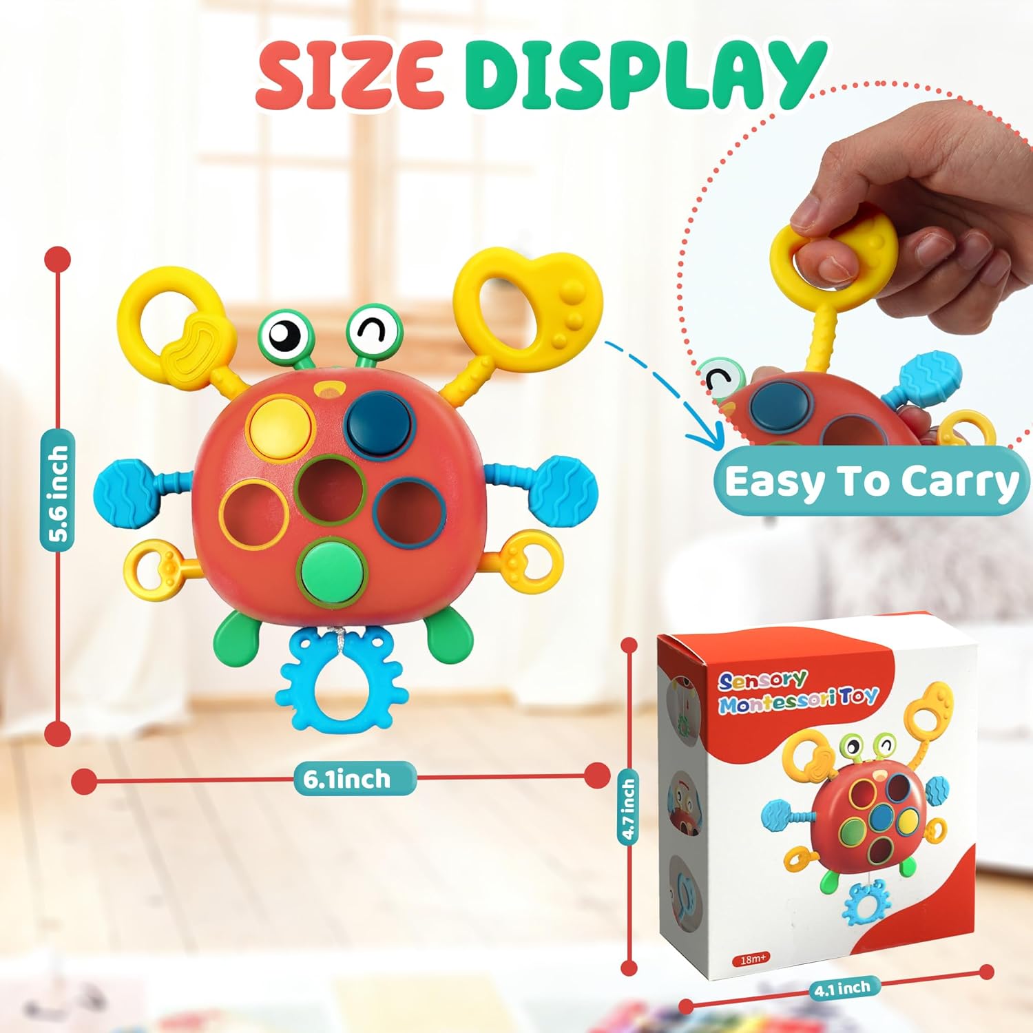 Easter Basket Stuffers for Toddlers Kid Airplane Travel Toys for Toddler 1-3 Sensory Montessori Toys for 1+ Year Old Silicone Pull String Road Trip Car Seat Travel Activities Essentials 18+ Months