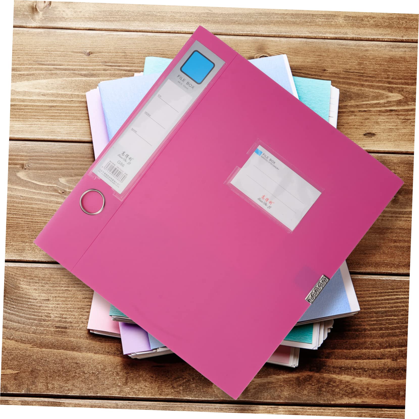 NUOBESTY Bunte Aktenbox 5 Stück aus Pp Faltbar Tragbar für Schule und Wohnzimmer File Kasten A4 für Dokumente und Zeitschriften Zufällige Farbe