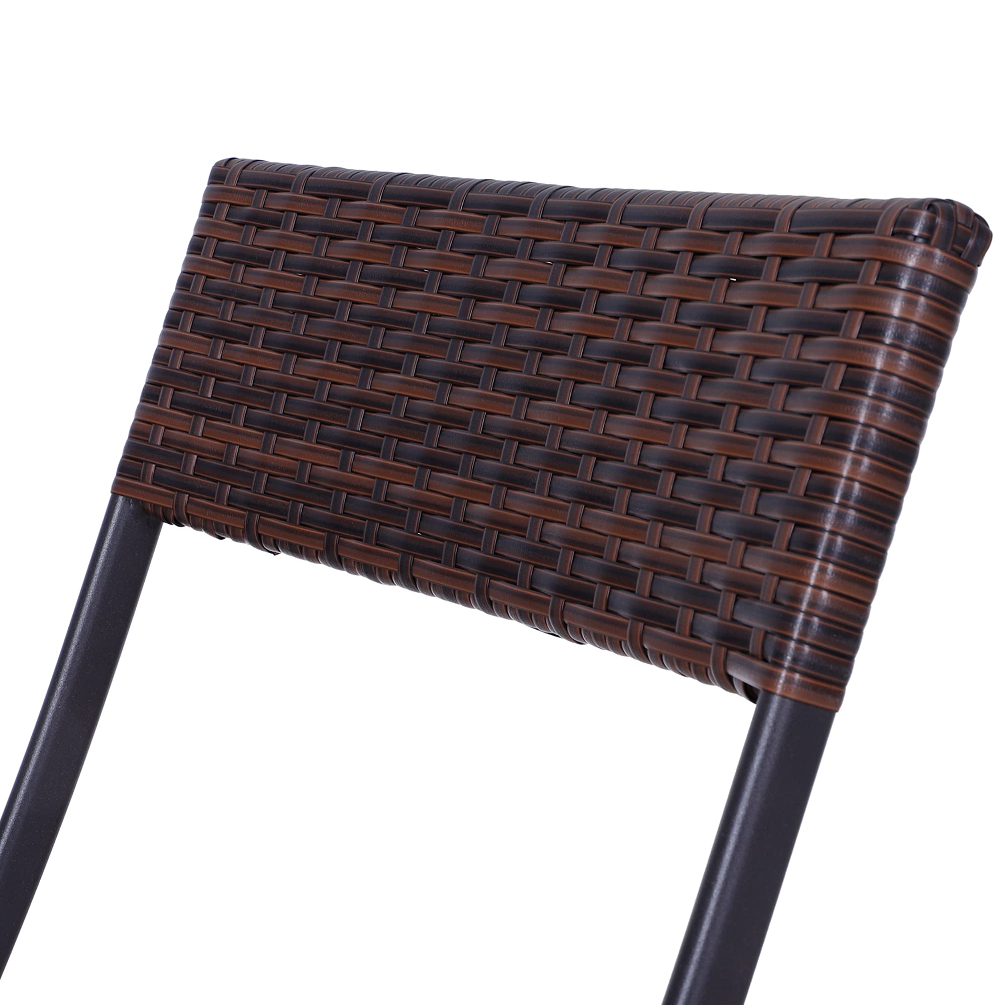 Outsunny Ensemble Meubles de Jardin Design Table carré et chaises Pliables résine tressée Imitation rotin Marron