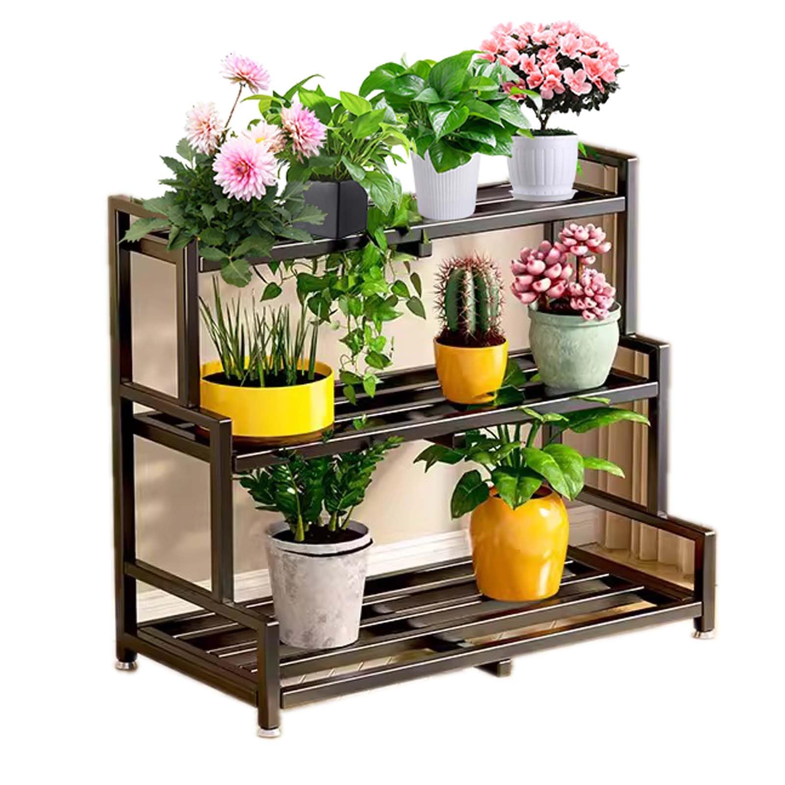 Support de plantes en métal présentoir d'angle pour grand pot de fleurs extérieur