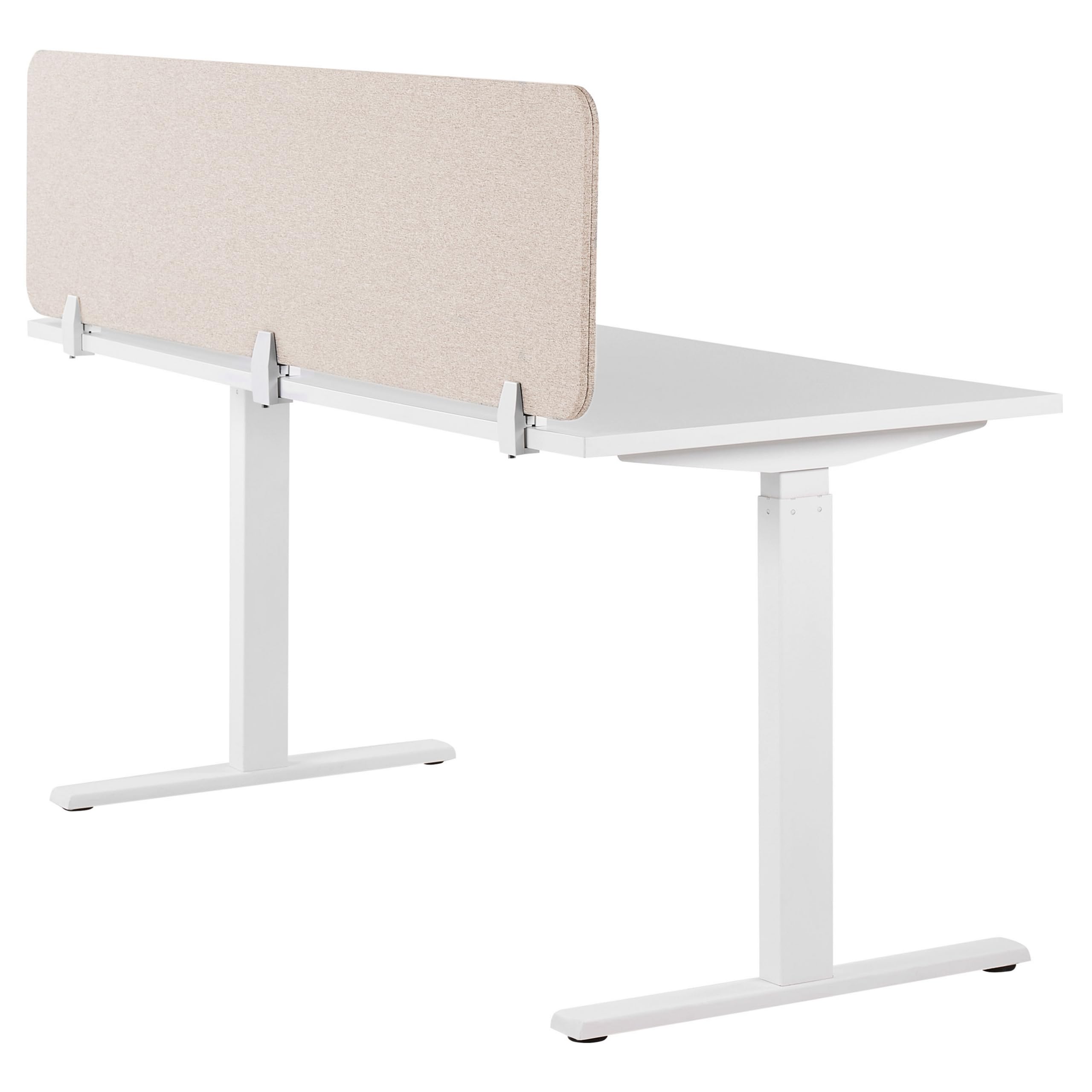 Beliani Pannello Divisorio Fonoassorbente per scrivania in Pet Beige 180 x 40 cm