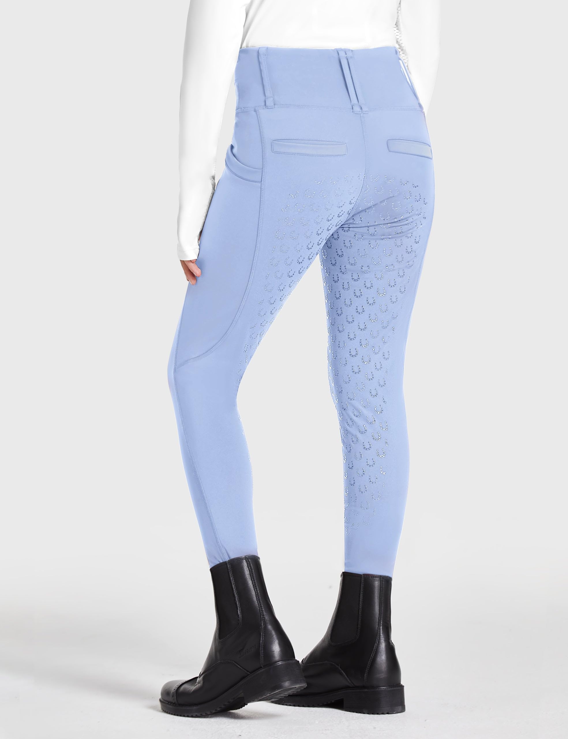 FitsT4 Sports Pantalones de equitación para niñas Leggings de equitación Revestimiento Completo de Silicona Pantalones de equitación de Cintura Alta