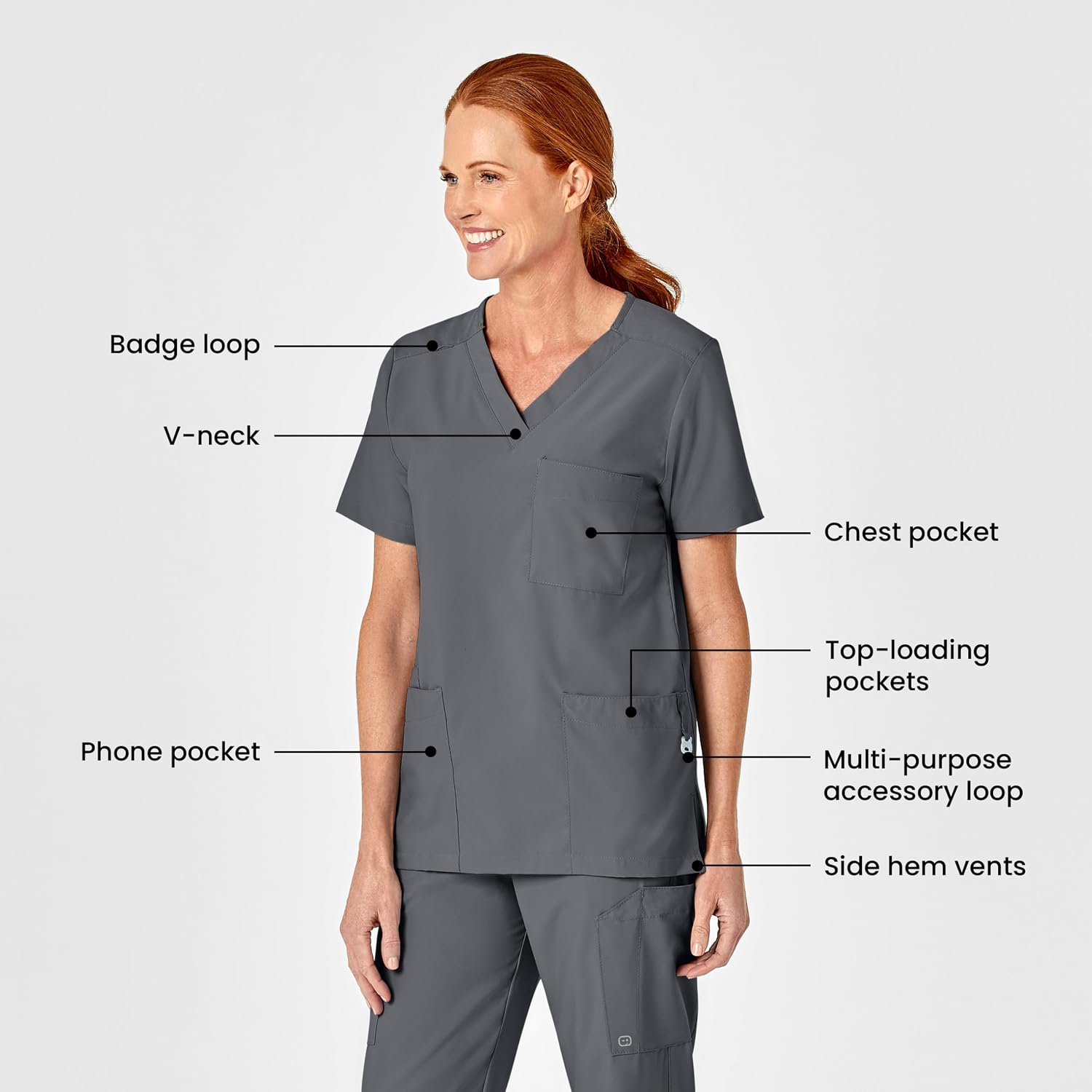 Wink W123 Unisex 4 Pocket Utility Scrub Top