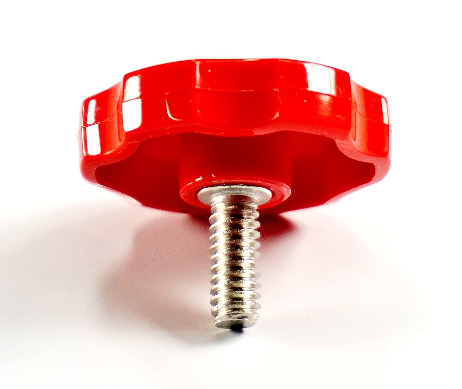1/4-20 x 3/4 Thumb Screw Stainless Steel Standard/Coarse Threads Clamping Rosette Knobs RED - Made in The USA (6)