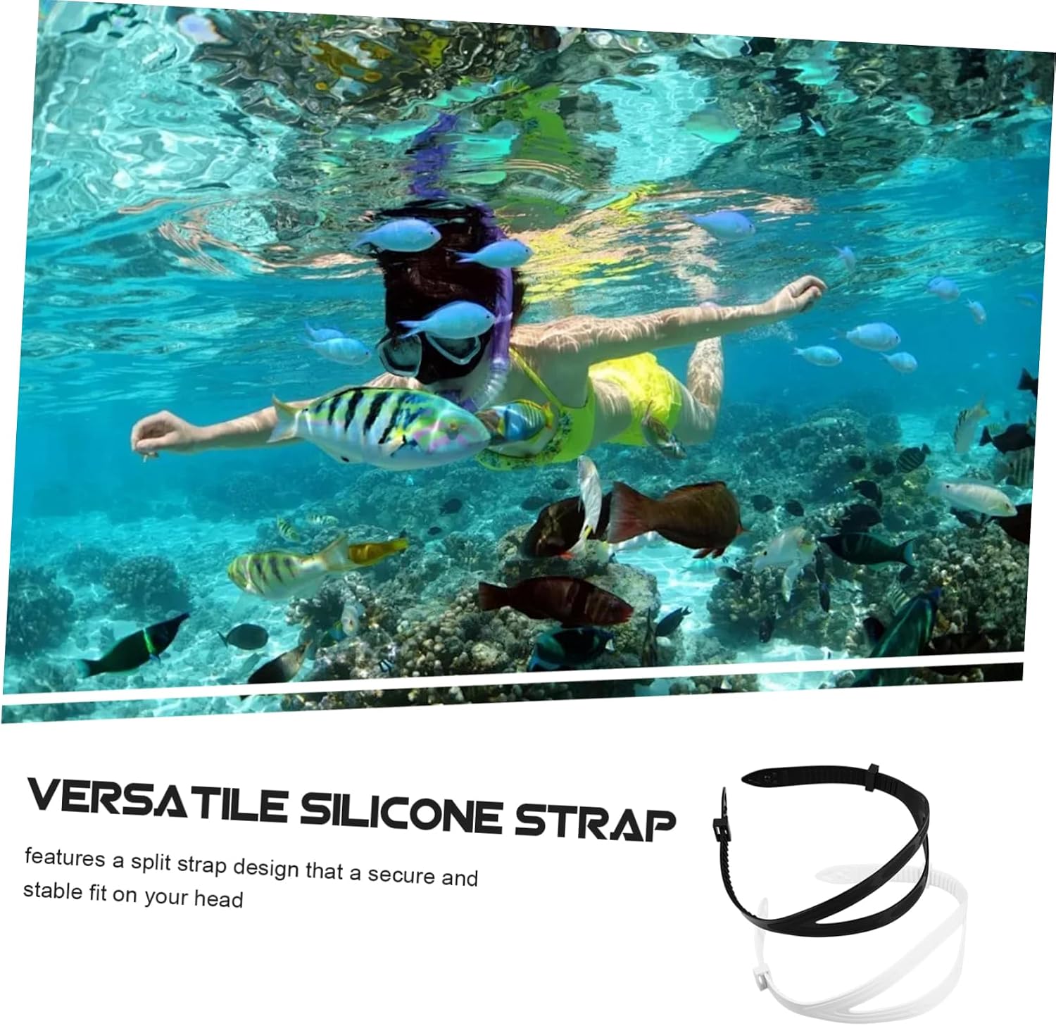 KOMBIUDA 2pcs Silicone Diving Mask Strap Connector Neck Strap for Swimming Diving Eyewear Retainer Fits Enhanced Safety for Underwater Activities