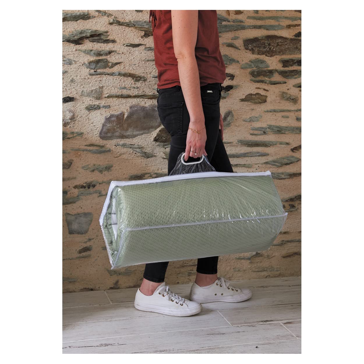 Matelas De Voyage Bébé Tinéo 60x120cm - Dessous PVC Imperméable - Déhoussable - Fabriqué En France
