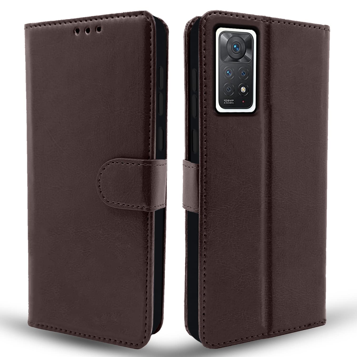 Pikkme Mi Redmi Note 11 Pro/Note 11 Pro Plus 5G Flip Case Leather Finish | Inside TPU with Card Pockets | Wallet Stand and Shock Proof | Magnetic Closing | Complete Protection Flip Cover (Coffee) (B0BCP88TYQ) Amazon Price History, Amazon Price Tracker