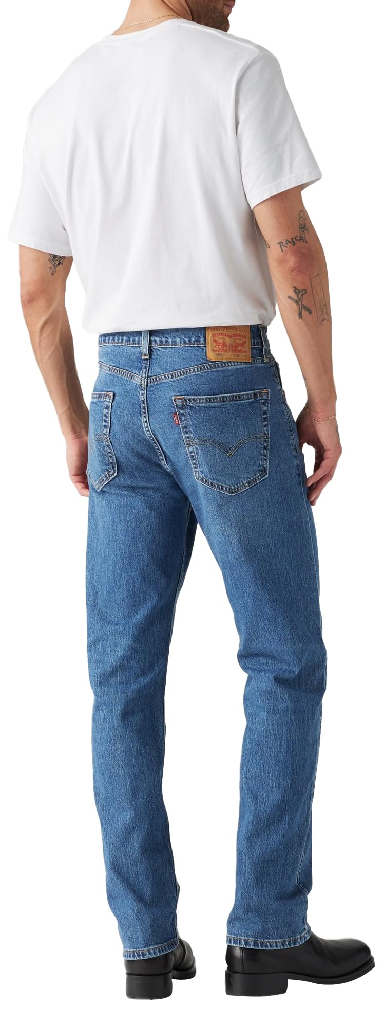 Levi's Męskie dżinsy 505 o regularnym kroju (dostępne również w dużych i wysokich), Fremont Drop Shot - średni indygo, 36W / 34L