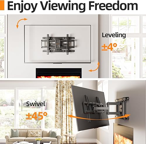 Miniatura 8 de Soporte de pared para TV de movimiento completo de 40-86 pulgadas, VESA de 23.622 x 15.748 in, pernos de 16 pulgadas, 132 libras y soporte de pared