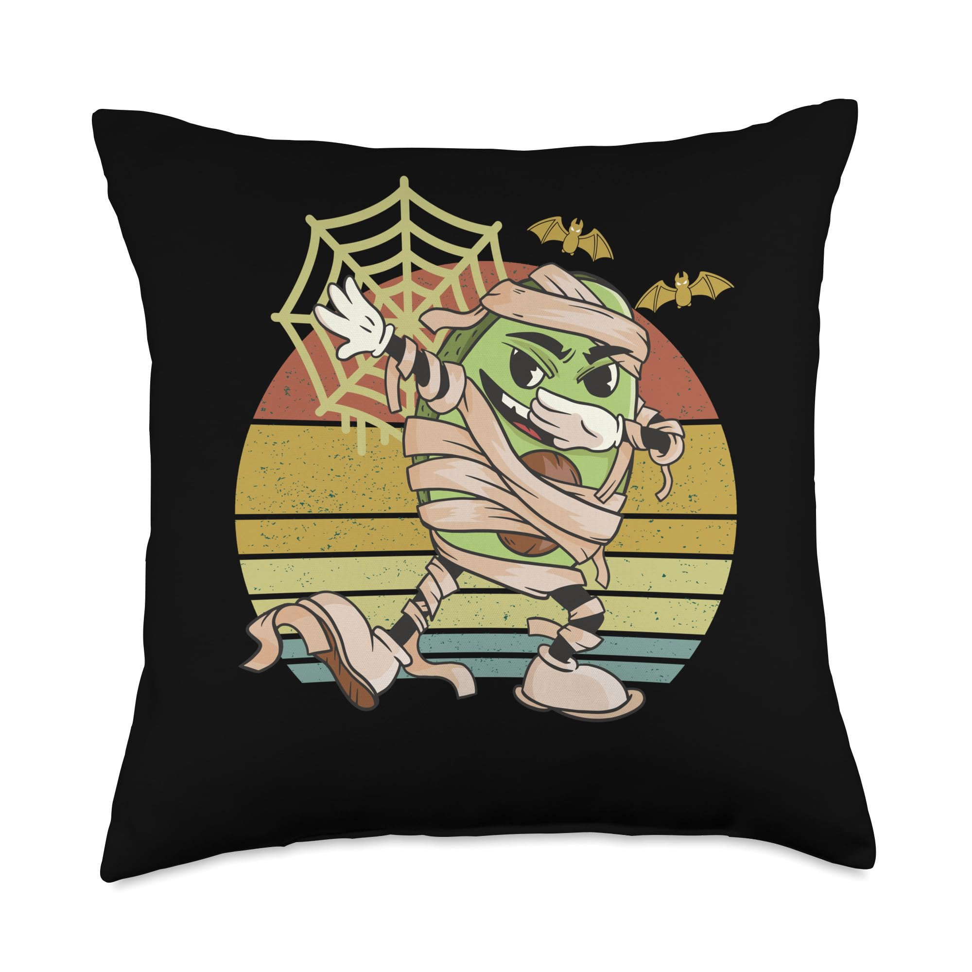 Halloween 2023 Groovy Dabbing Avocado Boo Boo Cado Dabbing Halloween Boo Crew Shirts Spooky Avocado Mummy Throw Pillow, 18x18, Multicolor