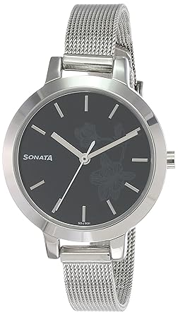 Sonata Silver Linings Analog Black Dial Womens Watch-NN8141SM09