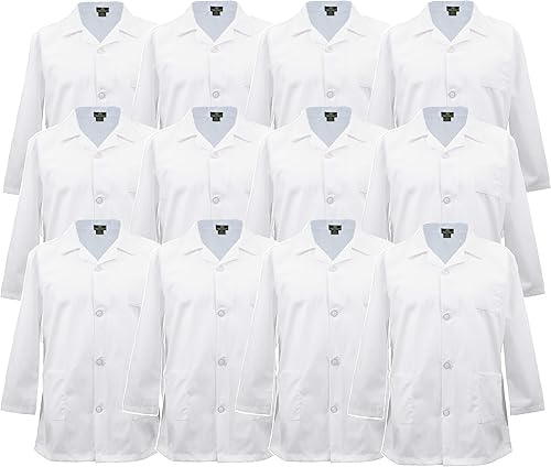 Natural Uniforms Abrigo de laboratorio unisex para niños, disfraz de tela suave, paquete múltiple