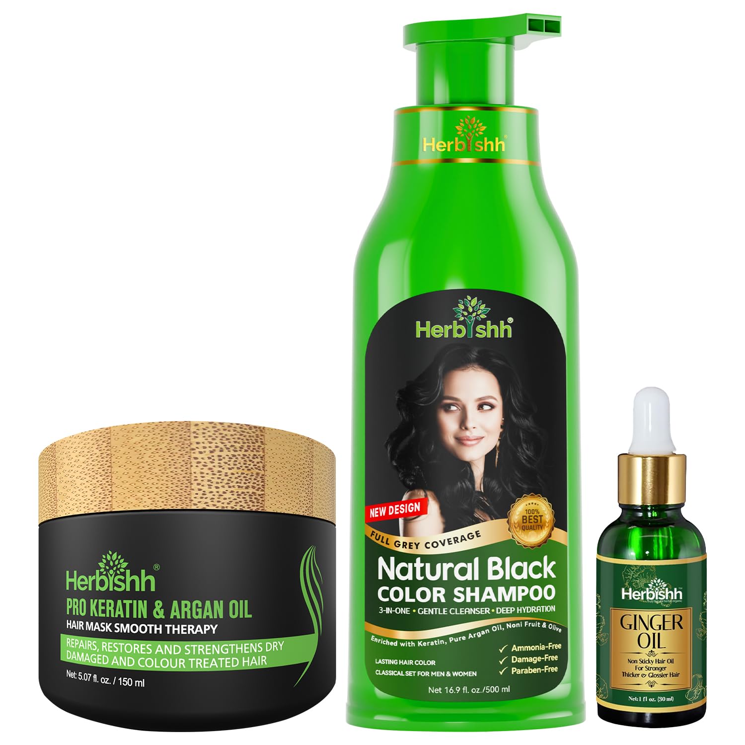 Herbishh Hair Dye Shampoo 3 In 1- Color Shampoo - sets and kits beauty | Mubboo
