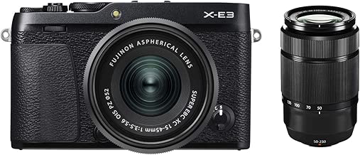 Fujifilm X-E3 Mirrorless Digital Camera Black with Fujinon XC15-45mm Optical Image Stabilisation Power Zoom Lens and XC50-230mm F4 5-6 Optical Image Stabilisation Lens Kit Fujifilm X-E3 Mirrorless Digital Camera Black with Fujinon XC15-45mm Optical Image Stabilisation Power Zoom Lens and XC50-230mm F4 5-6 Optical Image Stabilisation Lens Kit