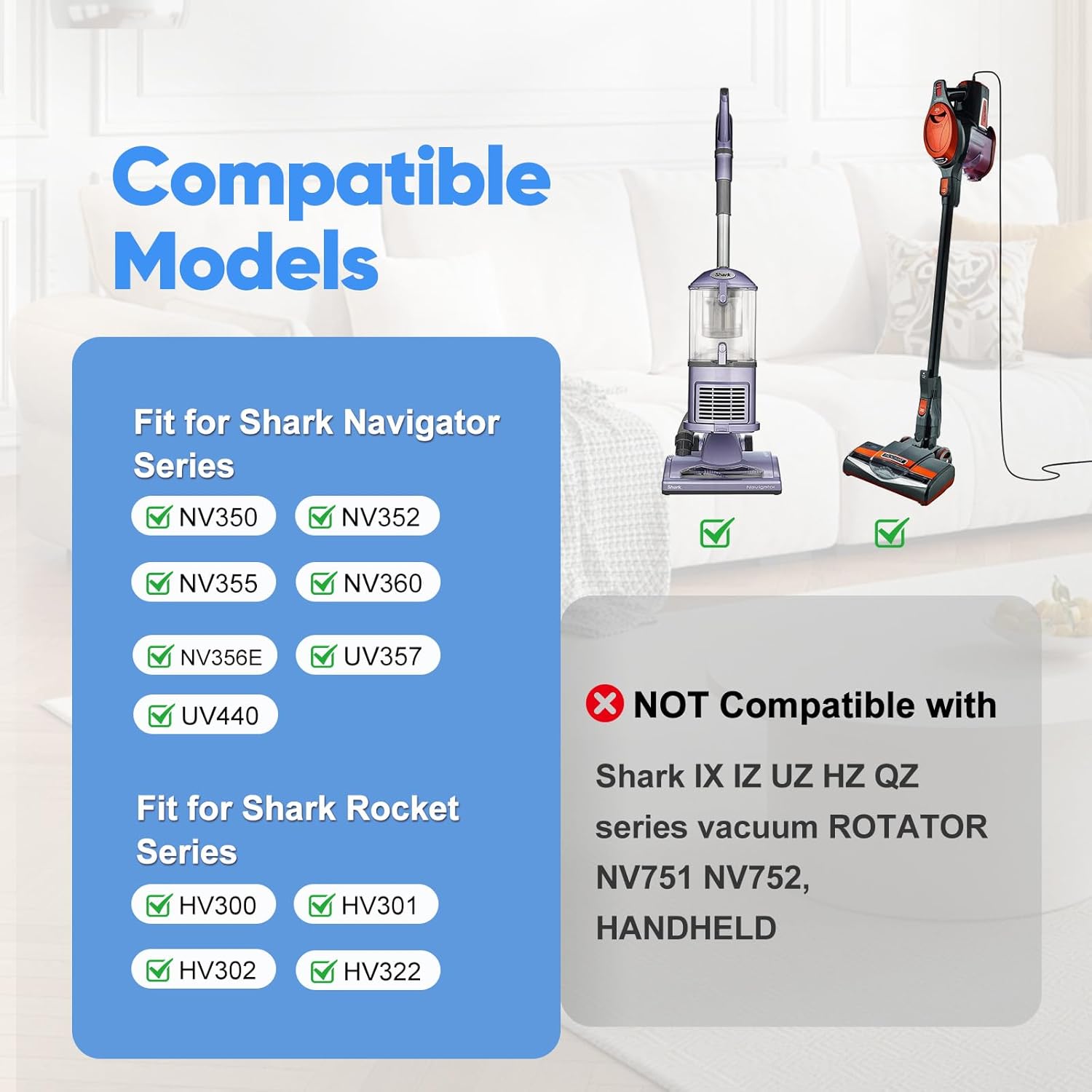 Vacuum Attachments Set Compatible with Shark Navigator Lift Away NV350,NV351,NV352,NV355,NV356,NV360,Rocket HV301 HV322 HV371 Series Vacuum.1 1/4"(32mm) Vacuum Replacement Parts.7 Pcs.