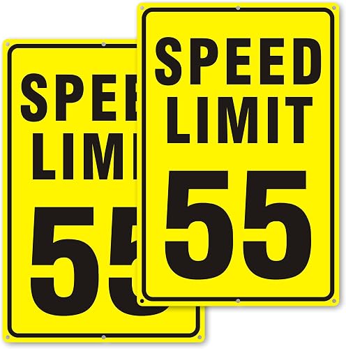 Speed Limit Sign, 55 MPH Speed Limit Sign for Street, (2 pack)18 x 12 inches Lar