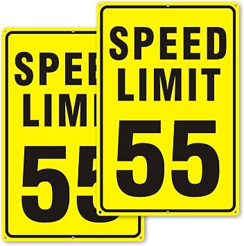 Speed Limit Sign, 55 MPH Speed Limit Sign for Street, 2 pack18 x 12 inches Large Aluminum Reflective Signs Rust Free and UV Protected 55 MPH