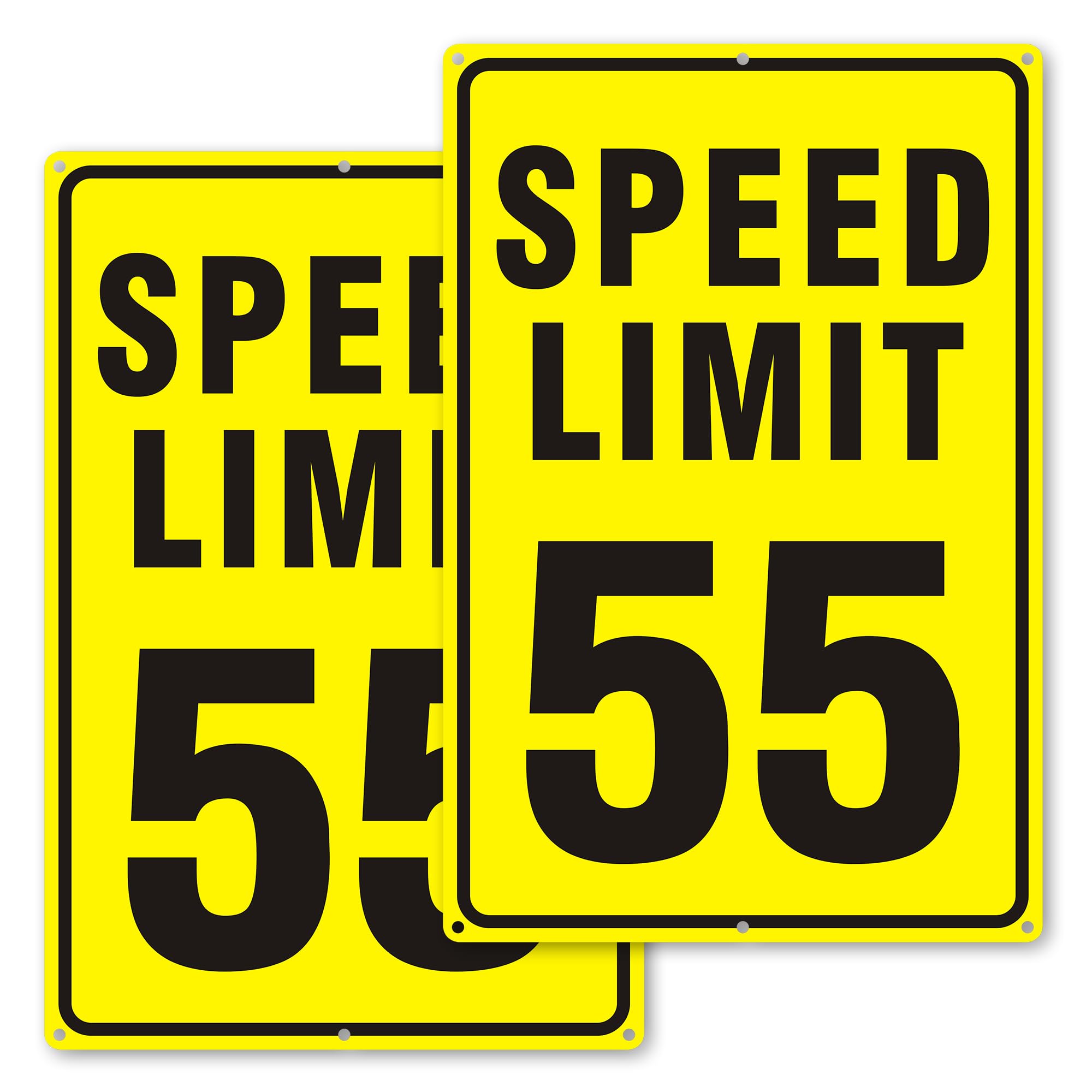 Speed Limit Sign, 55 MPH Speed Limit Sign for Street, (2 pack)18 x 12 inches Large Aluminum Reflective Signs Rust Free and UV Protected (55 MPH)