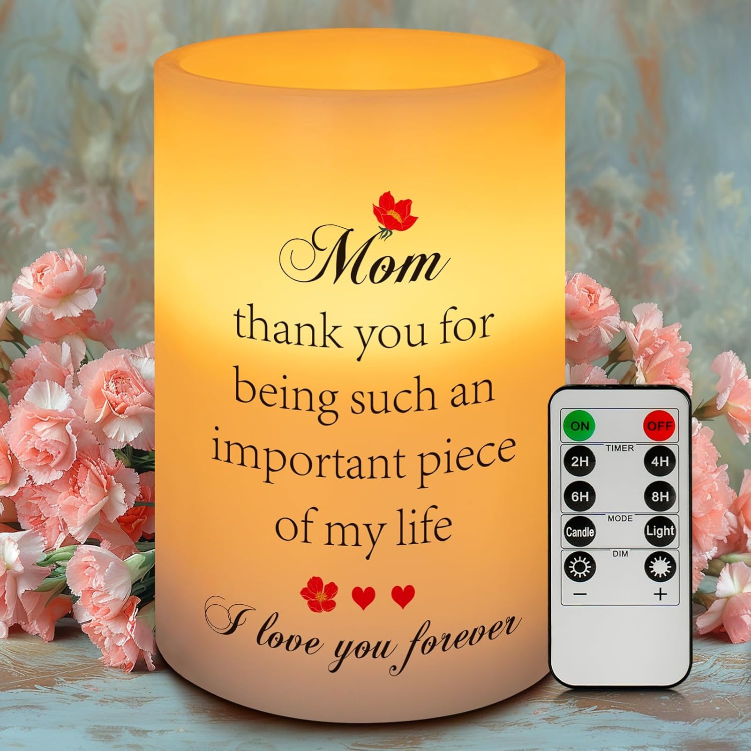 Mother's Day Gifts for Mom from Daughter Son, Funny Birthday Gifts for Mom Real Wax Flameless Candles Gifts (6" x 4")