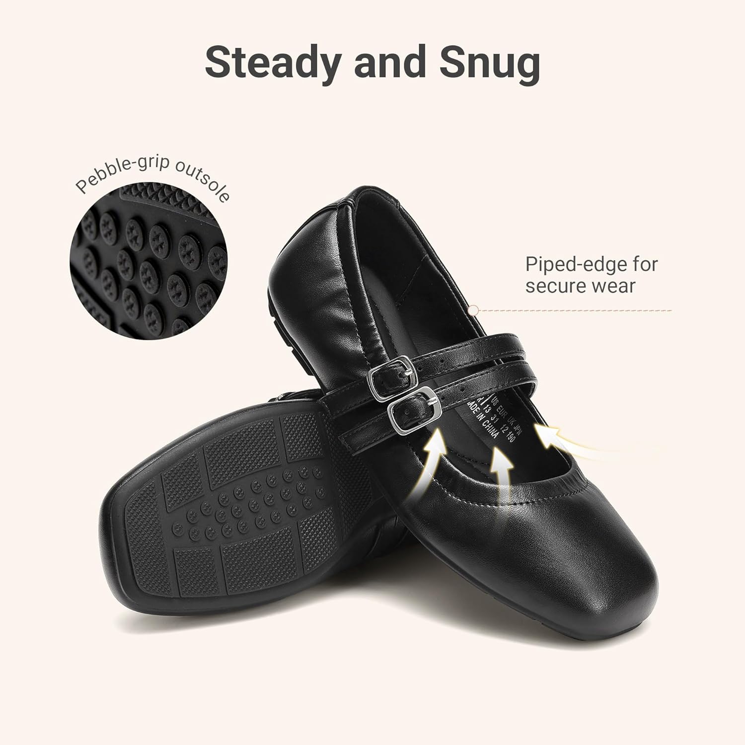 DREAM PAIRS Girls Dress Shoes Slip on Ballerina Flats Mary Jane Ballet Shoes for Wedding/Party