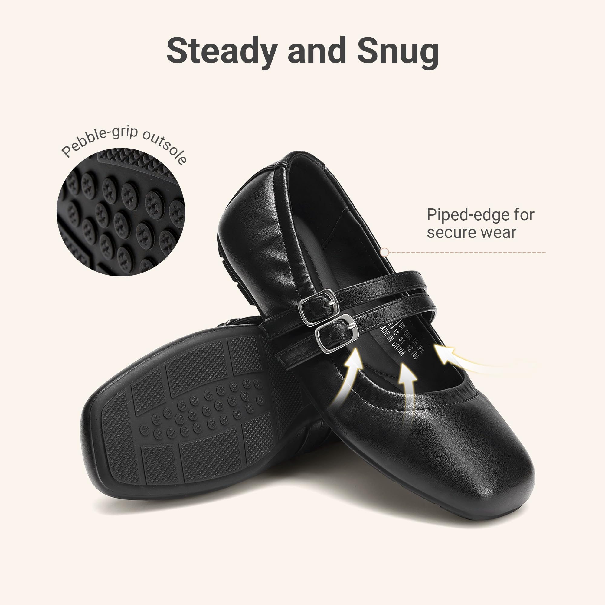 DREAM PAIRS Zapatos de vestir para niñas, zapatos de ballet Mary Jane para bodas y fiestas