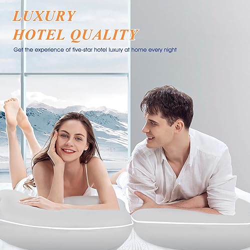 Miniatura 5 de MZOIMZO Almohadas de cama para dormir, tamaño estándar, juego de 2, calidad de hotel refrescante con relleno alternativo de plumón suave prémium
