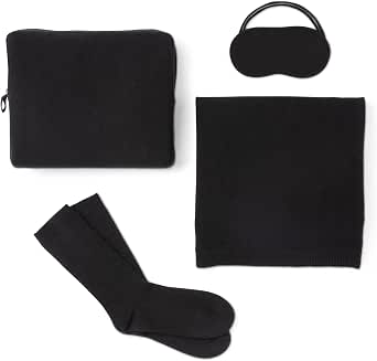 100% Cashmere Travel Set Black