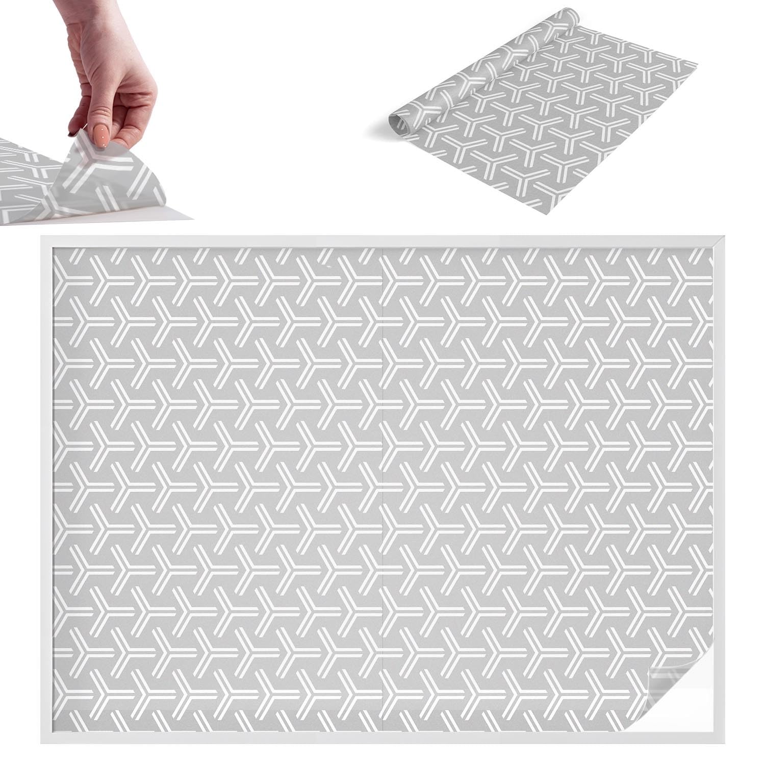 Film dépoli pour fenêtre en PVC haut de gamme au design de lignes géométriques