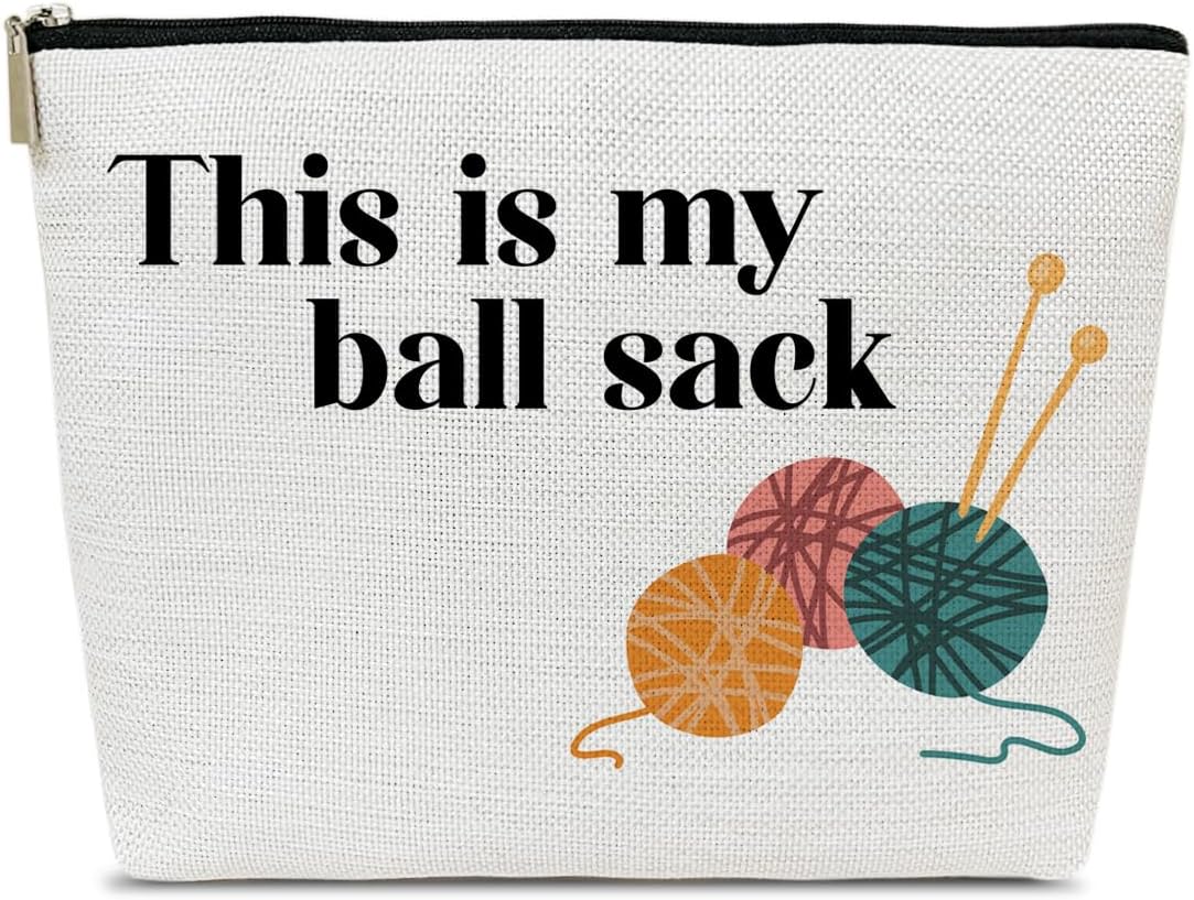 Crochet makeup bag for women, knitting gifts, handmade cosmetic sack