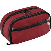Kigai Solid Red Pencil Case Large Capacity Pencil Pouch with Zipper Compartments Office Pencil Bag for Adults Teen Boys Girls