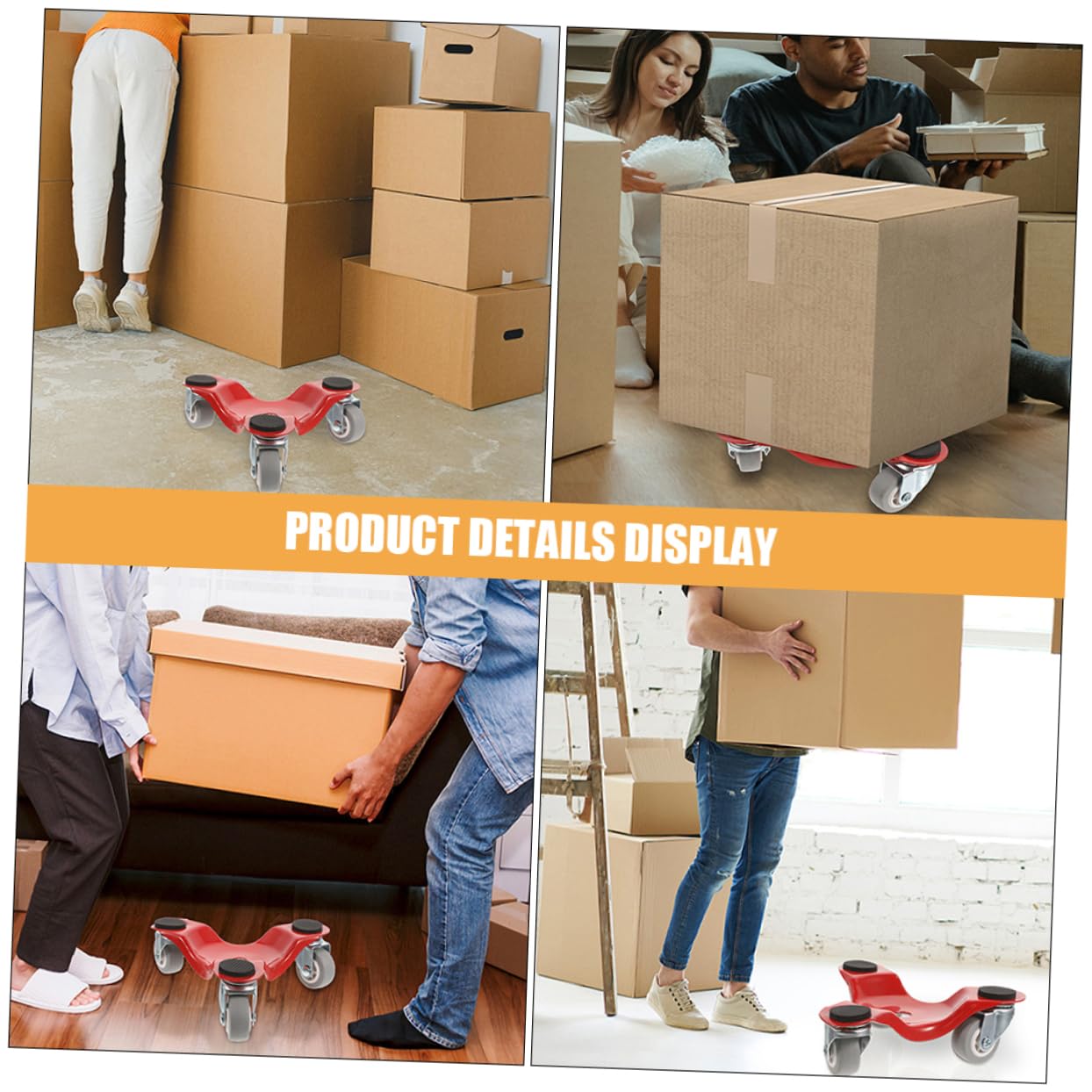 Operitacx Kit 3 Pezzi Spostamento Mobili Dolly Metallo a 3 Ruote Triangolare per Facilitare Trasloco di Mobili Pesanti e Proteggere Pavimento