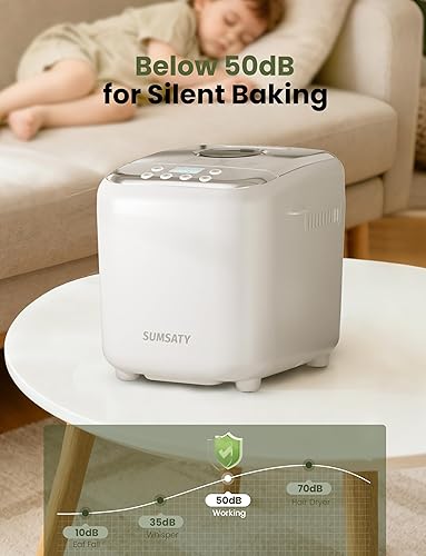 Miniatura 8 de Máquina para hacer pan, máquina de pan 16-en-1 de 2.2 LB, máquina automática para hacer pan con bandeja de cerámica antiadherente y temporizador de