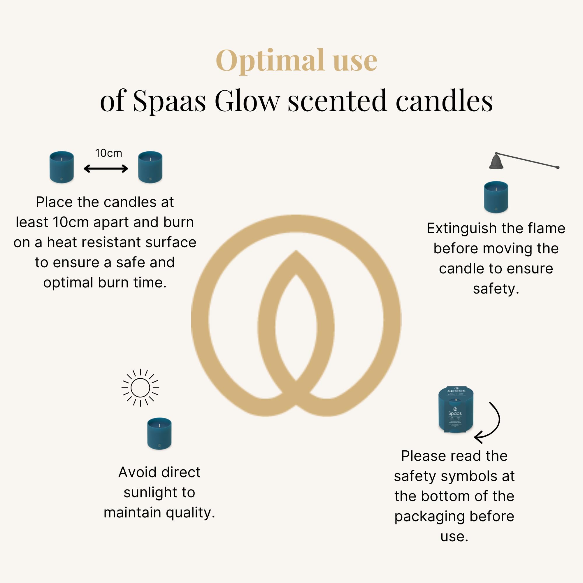 Spaas 6 candele profumate Glow ± 35 ore, Soft Sunrise, lavanda e fiori d'arancio