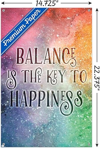 Vista 9 de Trends International Brigid Ashwood - Balance is the Key Wall Poster, 22.37" x 34.00", Premium Poster & Push Pin Bundle