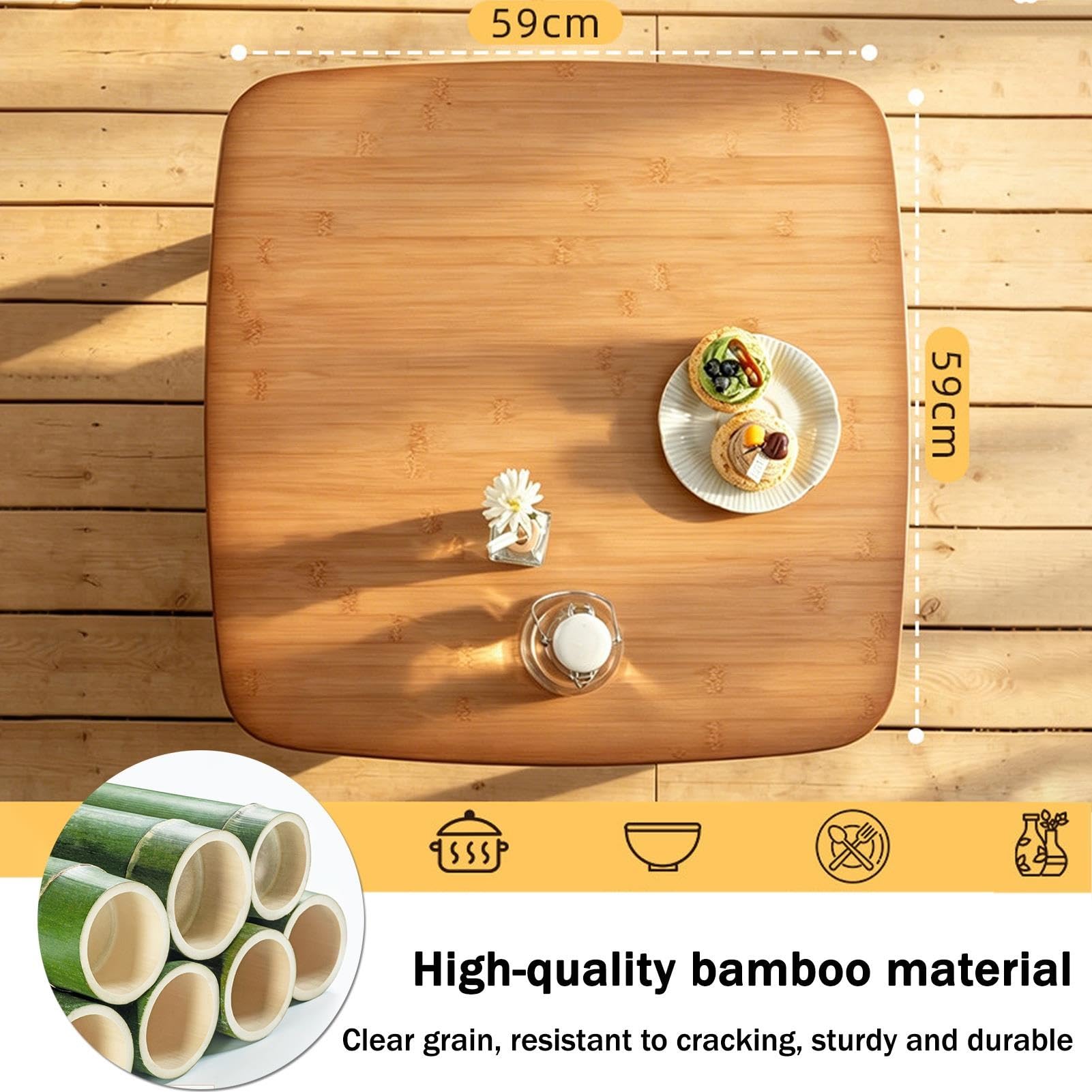 Juego De Bistró De Madera Blanca, Plegable Café Mesa Y Sillas