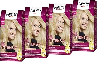 Palette Coloration intense 10-0/200 - Blond naturel clair (4 x 115 ml) - Coloration permanente pour une brillance éclatante et durable et une couverture 100 % des cheveux gris