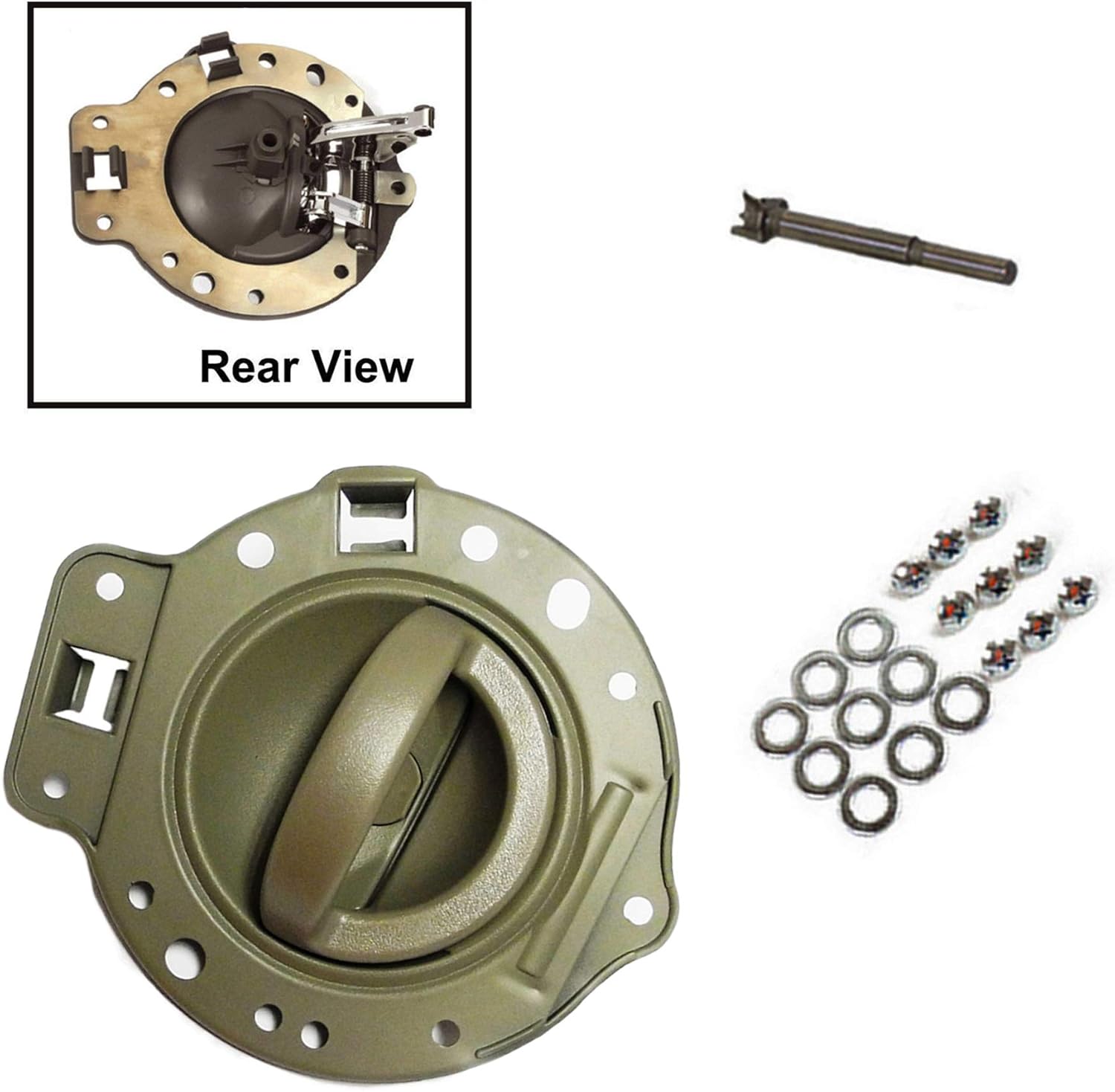 Advance Ignition Upgraded Inside Inner Door Handle Compatible with Jeep Commander 2006-2010 Khaki Bolts 4PCS 2006 2007 2008 2009 2010